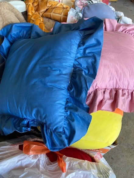 Photo of free Pillows’n cushions, pink blue red (Foothill Boulevard Cupertino) #1
