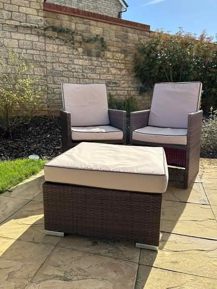 Photo of free Garden chairs and footstool (Chippenham) #2