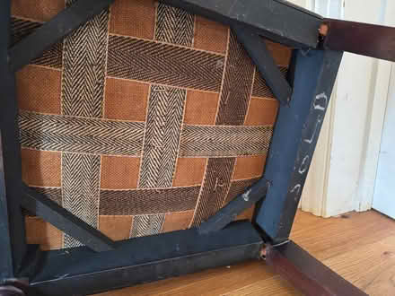 Photo of free 1940ish chair with lovely carved legs with faux leather seat (Trumpington Ward CB2) #3