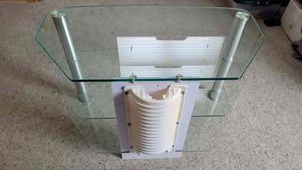 Photo of free Glass TV stand + height-adjustable metal stand for TV (Martinstown DT2) #3