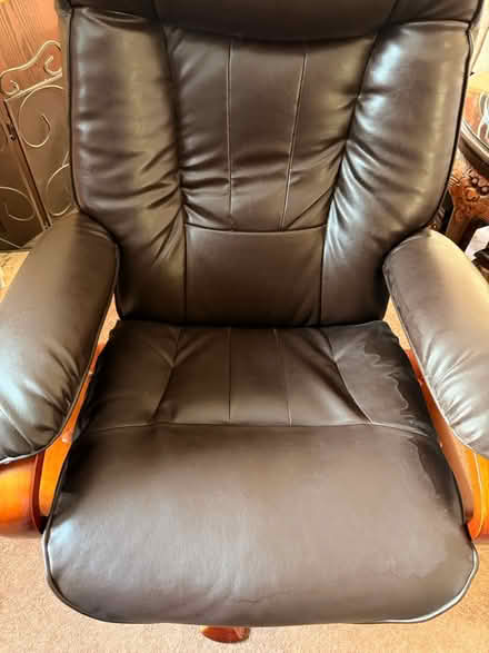 Photo of free Faux leather swivel reclining chair (GL2) #4