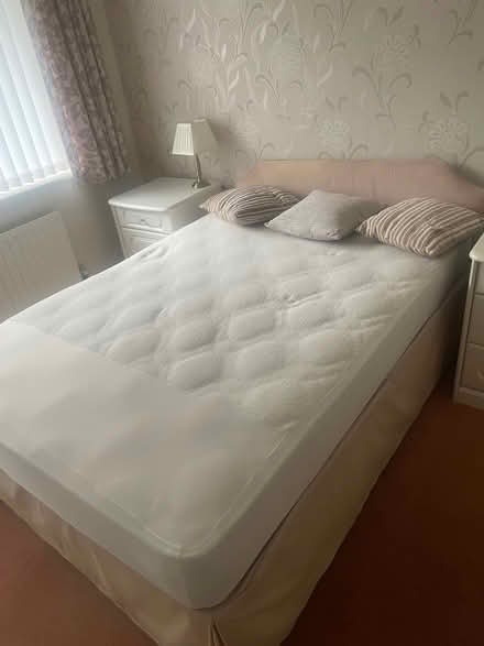 Photo of free Double bed with headboard, mattress and cover . (Aldwick PO21) #1