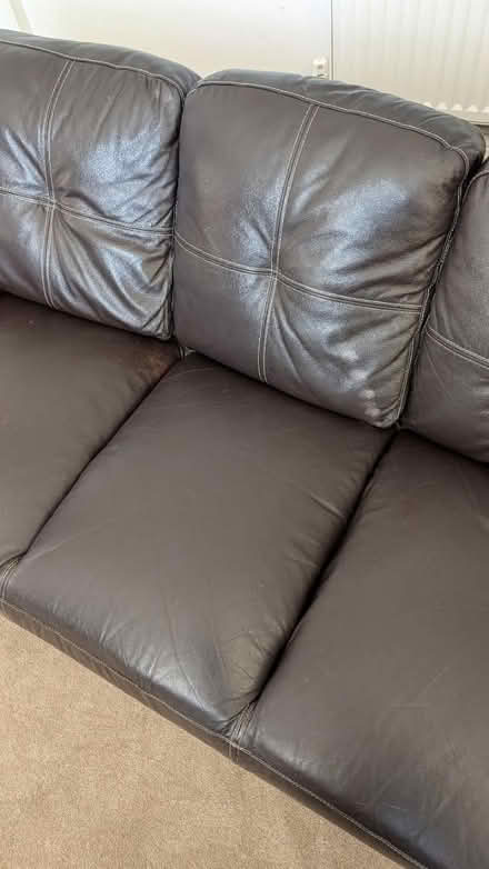Photo of free Leather 3 seat sofa (Ewell Village KT17) #4