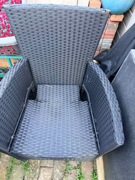 Photo of free 3 black plastic Rattan chairs (Whitton TW3) #2