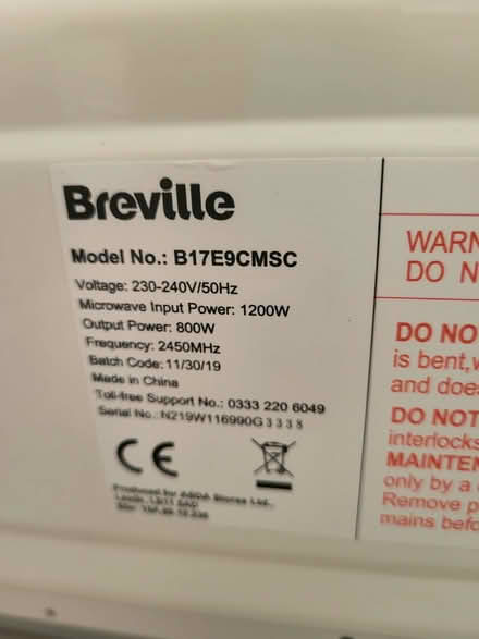 Photo of free Old microwave (Woodley RG6) #3