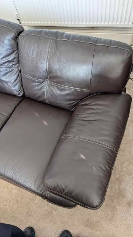 Photo of free Leather 3 seat sofa (Ewell Village KT17) #3