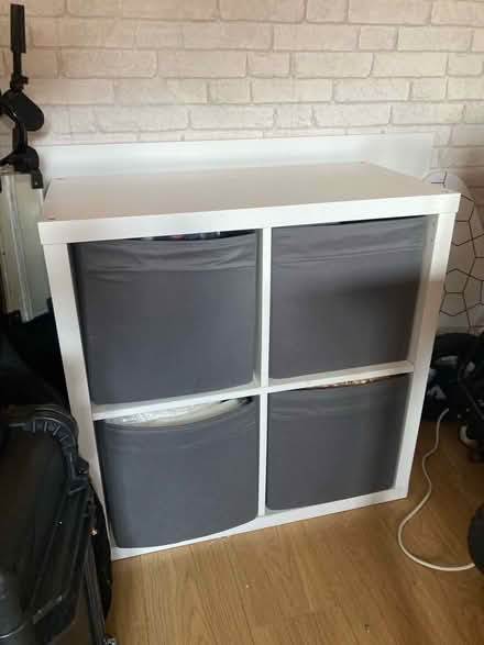 Photo of free IKEA cube storage unit with fabric boxes (North Watford WD24) #1