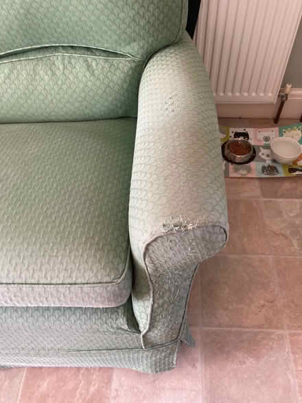 Photo of free Sage green 2 seater sofa and armchair . (Chesterfield S40) #4