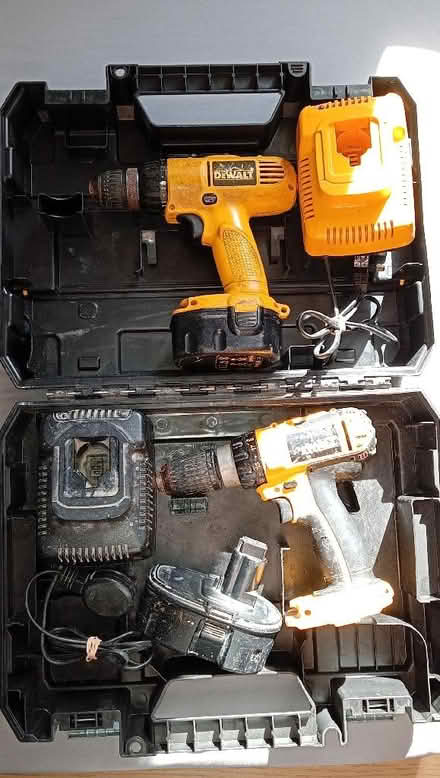 Photo of free 2 older DeWalt drills and Work Zone charger and battery. (Bootle L20) #1