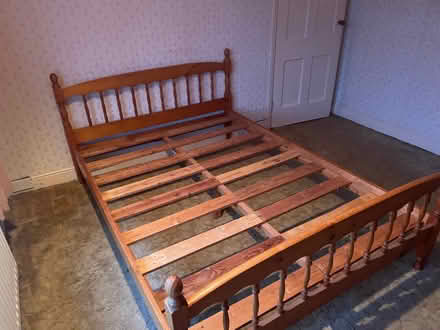 Photo of free Double bed frame (wooden) (Alsager ST7) #2