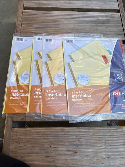 Photo of free 4 sets of 5 Insertable dividers (Sunnyvale, near Homestead HS) #1