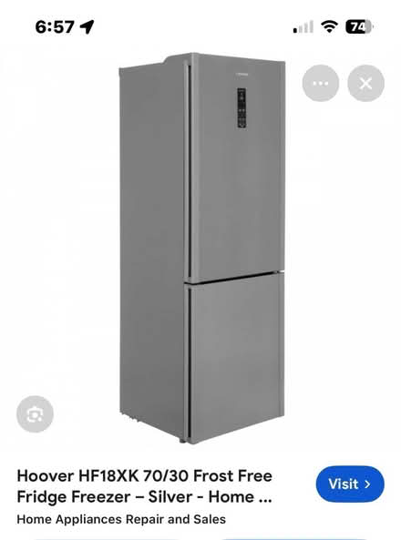 Photo of free Hoover Fridge/freezer (Milton road, Cambridge) #1