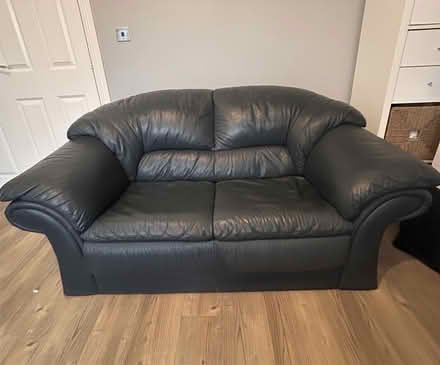 Photo of free Navy blue leather sofa set (2 seater and 3 seater) (Colt Hill RG29) #2