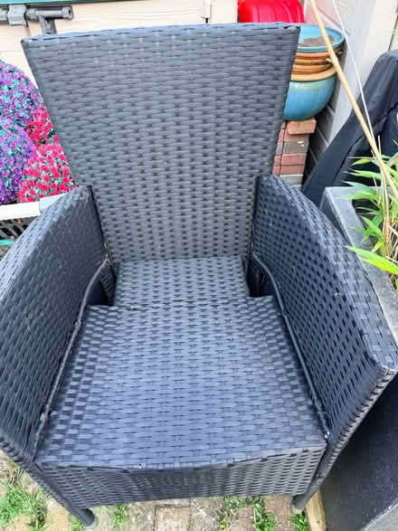 Photo of free 3 black plastic Rattan chairs (Whitton TW3) #3