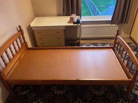Photo of free Single bed frame (wooden) (Alsager ST7) #2