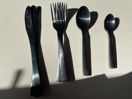 Photo of free Black metal cutlery set 16 pieces (North Bramhall SK7) #1