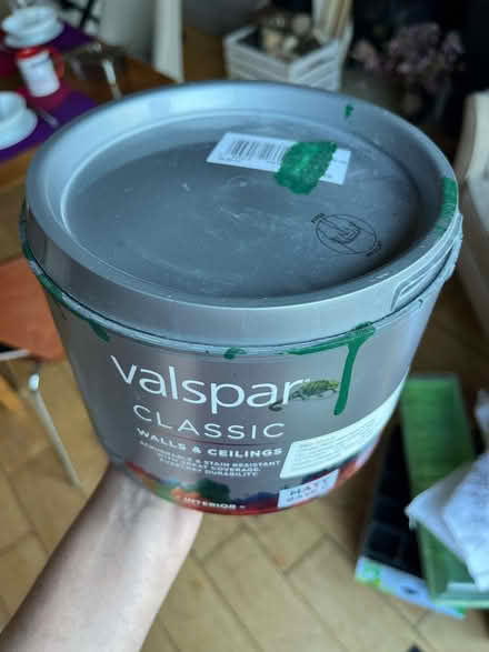 Photo of free Nearly full pot of green paint (Stroud GL5) #2