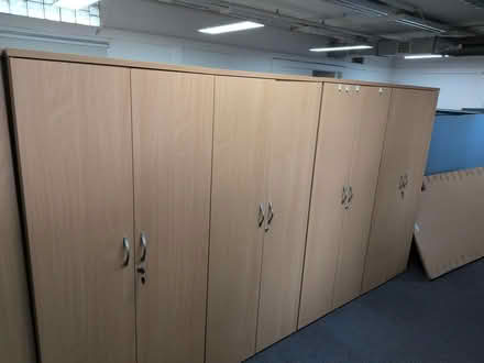 Photo of free Oak wood cupboards with shelves (M6 6WY) #3