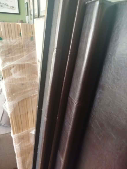 Photo of free Double bed frame brown pu headboard (West Kirby CH48) #2