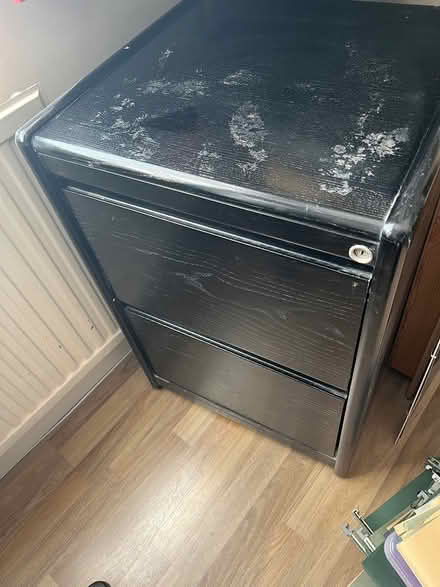 Photo of free Black wooden filing cabinet (Hillingdon UB10) #1