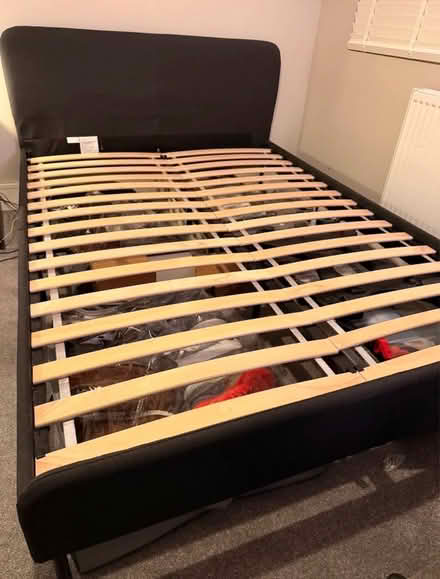 Photo of free IKEA bed frame, dark grey, Double (N8 9SG) #2