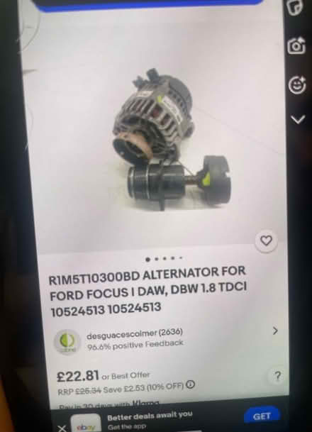 Photo of Alternator for mk1 ford focus (Appleby-in-Westmorland CA16) #1