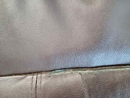 Photo of free 2 seater brown faux leather sofa (Davyhulme M41) #4