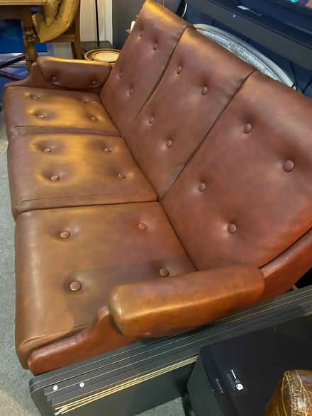 Photo of free Leather look sofa (St Helier SM5) #2