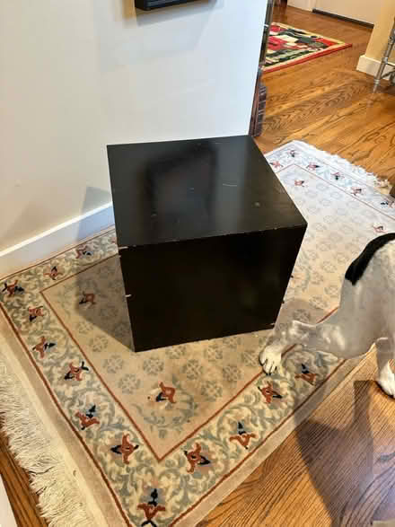 Photo of free Black box end table/display (Lawrence and Pruneridge) #1