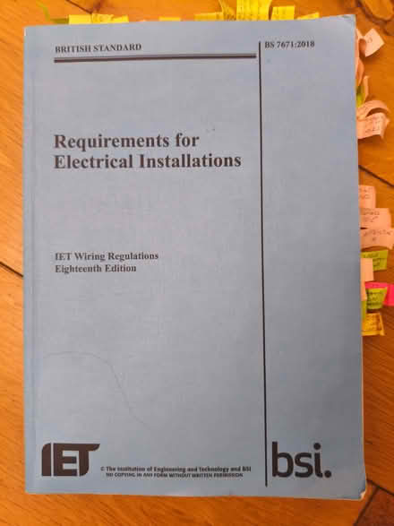 Photo of free 18th edition -IET wiring regulations bs7671:2018 (South Norwood SE25) #1