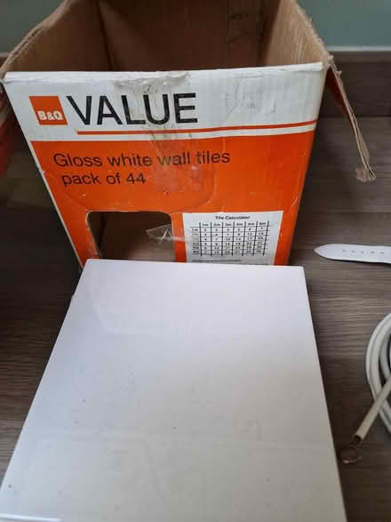 Photo of free 8 white tiles - unused (Juniper Green, EH14) #1