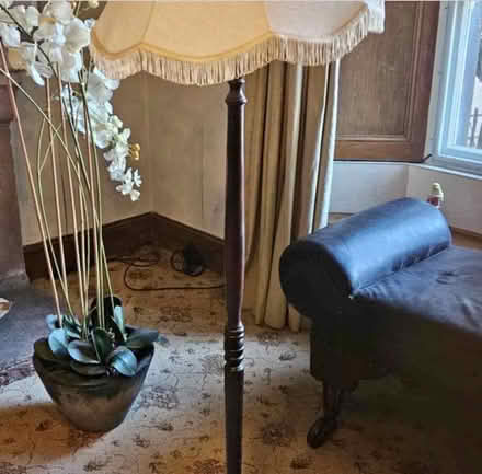 Photo of Old fashioned Wooden Standard lamp (Appleby-in-Westmorland CA16) #1