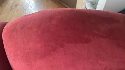 Photo of free Old red couch and red loveseat (Kalorama/Adams Morgan) #3