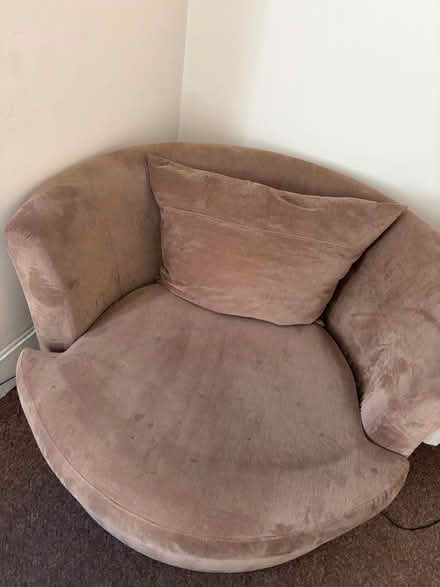 Photo of free Brown Loveseat + Footstool (Clapton E5) #4