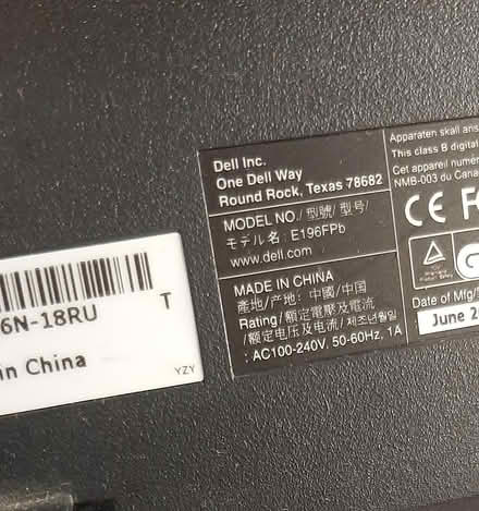 Photo of free Dell 19" Monitor (North Chichester, West Sussex) #2