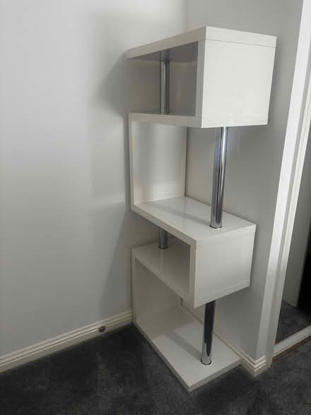Photo of free Tall white gloss shelf (East Kilbride) #2