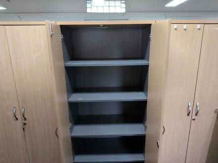 Photo of free Oak wood cupboards with shelves (M6 6WY) #2