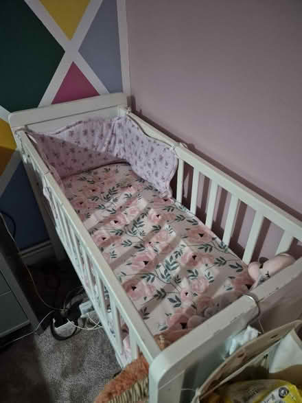 Photo of free Small wooden cot (LE77AD) #2