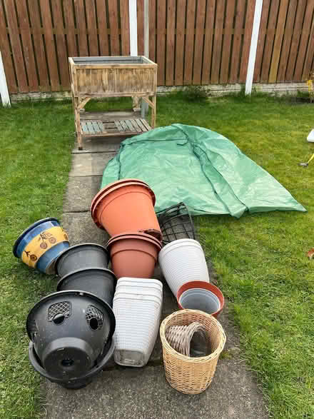 Photo of free Mixed garden pots and plastic greenhouse cover (Platt Bridge WN2) #2