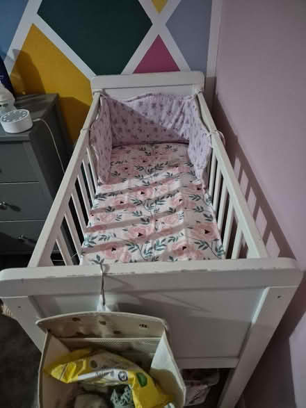 Photo of free Small wooden cot (LE77AD) #1