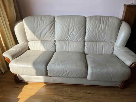 Photo of free Three seater leather couch (Dun Laoghaire) #1