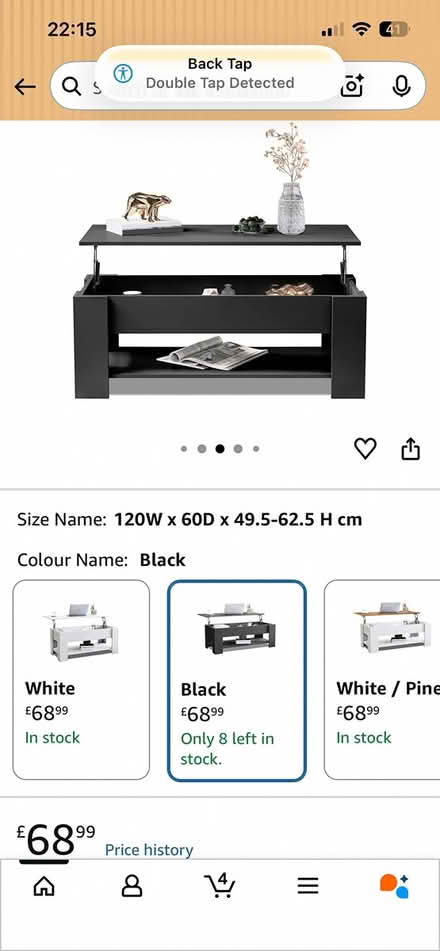 Photo of free Large black coffee table (Warley CM13) #2