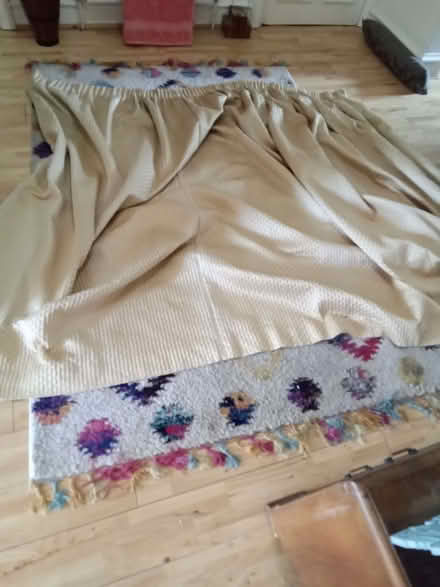 Photo of free Pair of Large gold lined curtains (Chapeltown LS7) #1