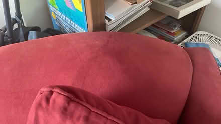 Photo of free Old red couch and red loveseat (Kalorama/Adams Morgan) #4