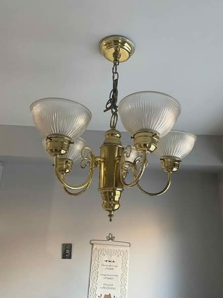 Photo of free Chandelier -Gold -lovely condition (QEW & Erin Mills Pkwy) #1
