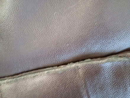 Photo of free 2 seater brown faux leather sofa (Davyhulme M41) #2