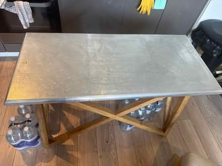 Photo of free Metal and wooden table (Edgware HA8) #1