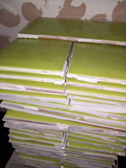 Photo of free 80 x Apple/lime green metro tiles, 10cm x 20cm each (Shirley SO15) #1