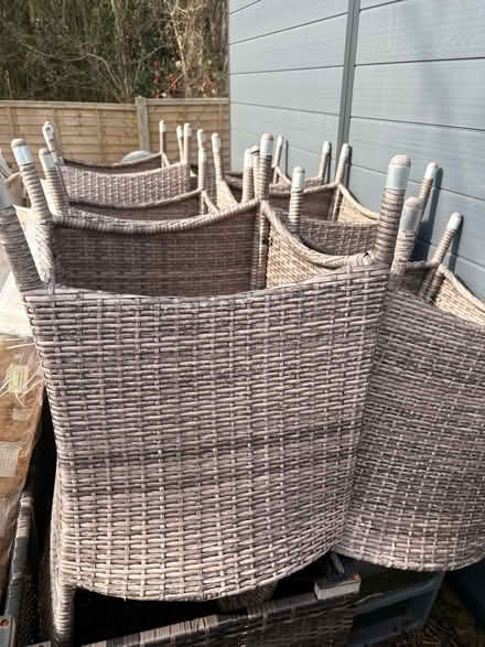 Photo of free Set of 6 outdoor dining chairs with cushion pads (Heysham LA3) #1