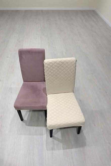 Photo of free 4 velvet dining chairs + cover (AL4) #1